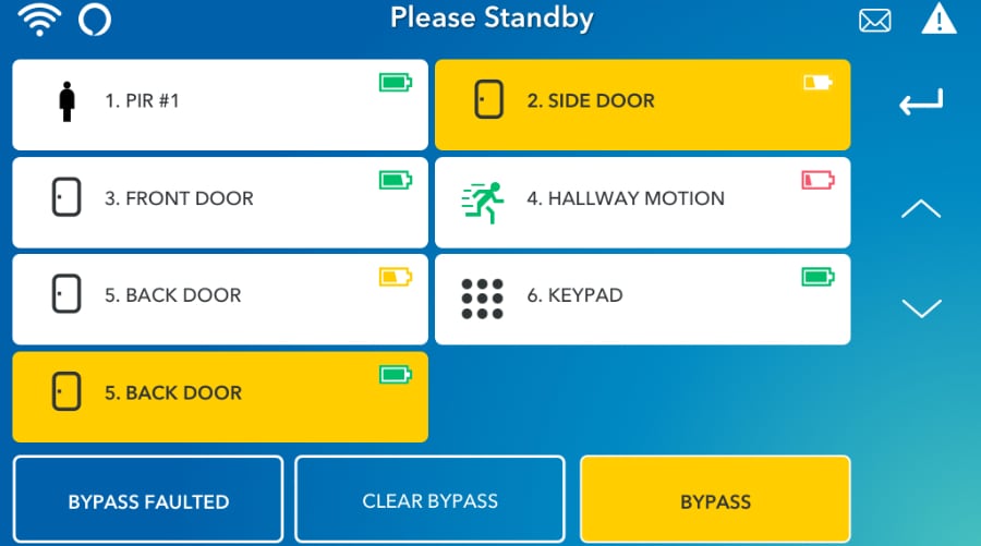 Lynchburg security system command screen.