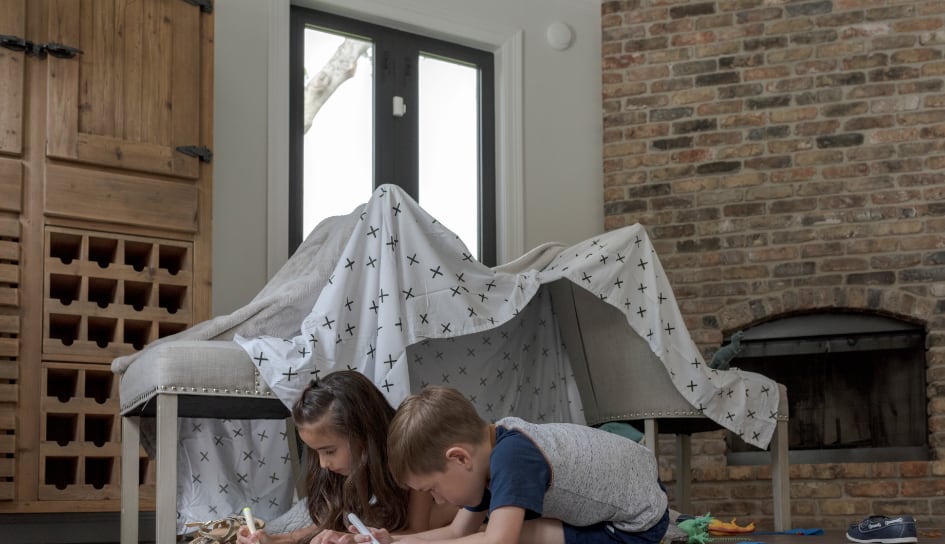 ADT smoke detector in a Lynchburg family room